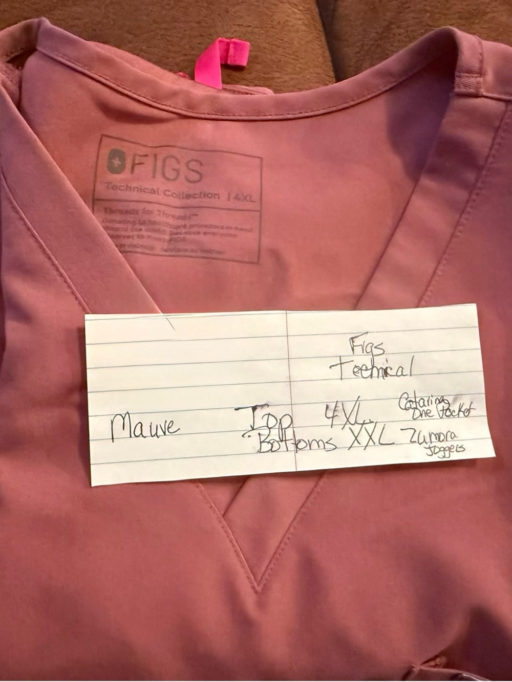 Figs Mauve V-Neck Medical Scrub Top